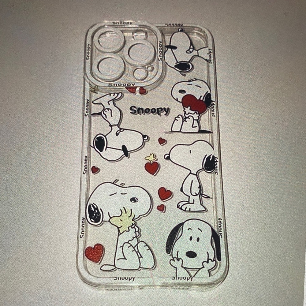 Apple Snoopy Heart Design Clear Phone Case